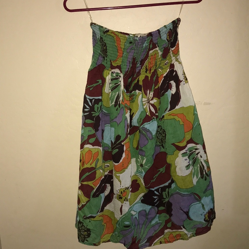 Strapless multi color dress